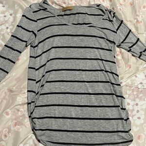 Ragdoll Gray and Black Striped Top